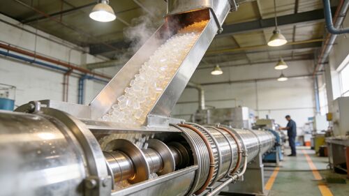 حل متكامل لتبريد ونقل حبيبات البلاستيك ذات درجات الحرارة العالية