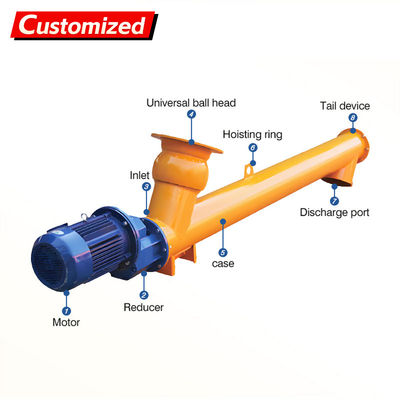 سعر جيد custom Adjustable Speed Building Industry Spiral Screw Conveyor for Cement Fertilizer Flexible Granular Sugar  Cement  Auger Feeders الانترنت