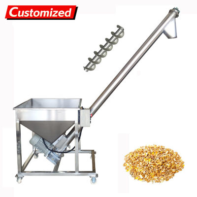 سعر جيد oem Vertical Spiral Powder Conveyor 1100W Screw Type Automatic Granule‌ Conveyor 1400r/min Stainless Steel Spiral Feeding Machine with 66.93